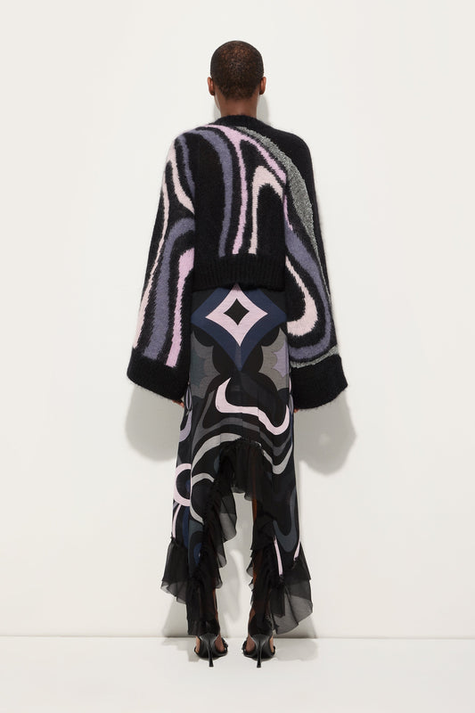 Cropped Sweater with Marmo Inlay