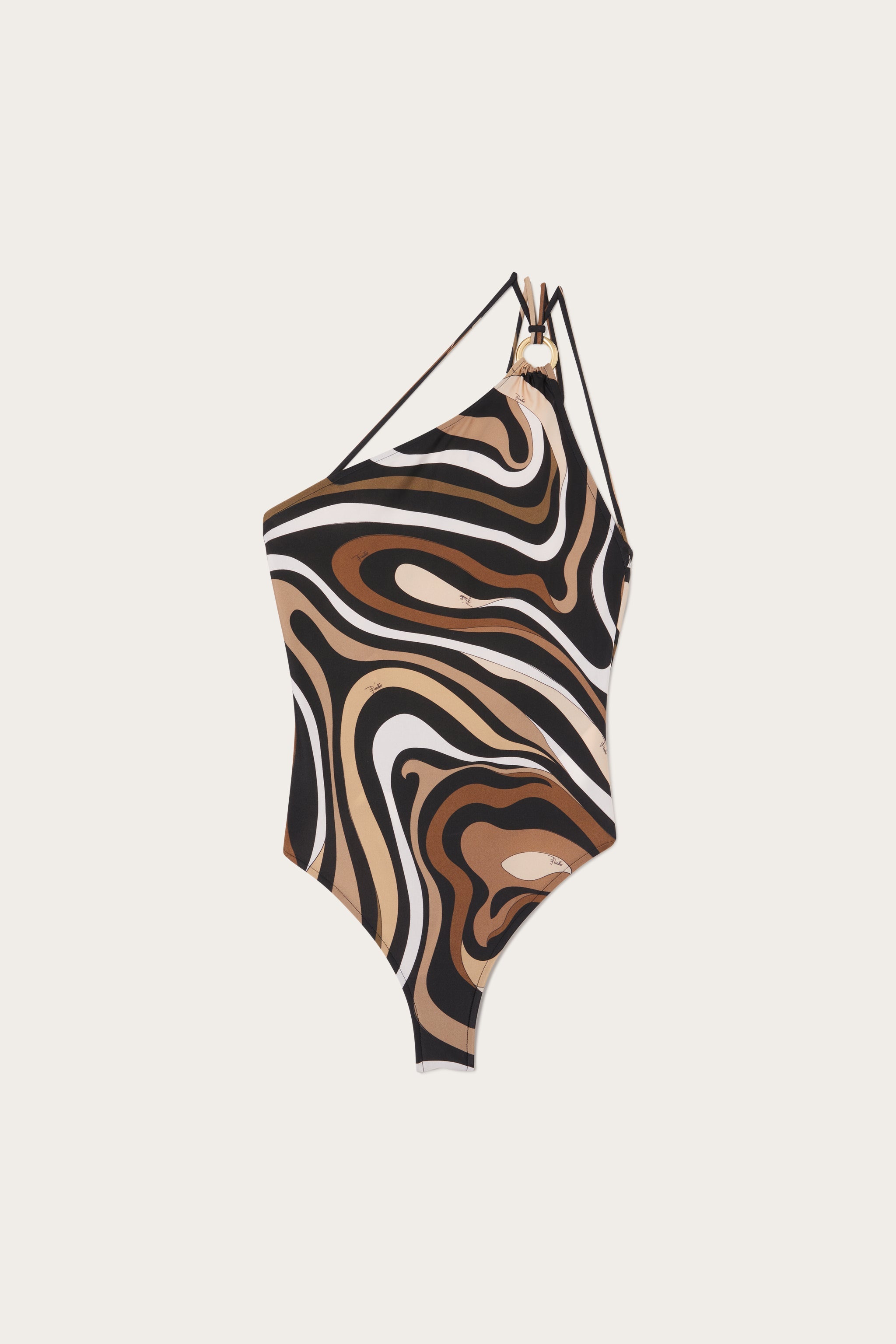 Marmo Print One-Shoulder Swimsuit – PUCCI