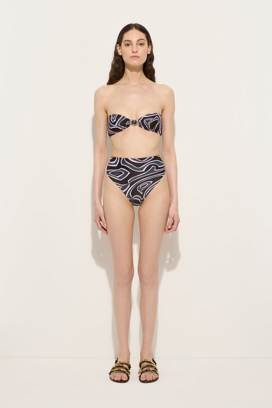 Labirinto Print High-Waisted Bikini Bottom