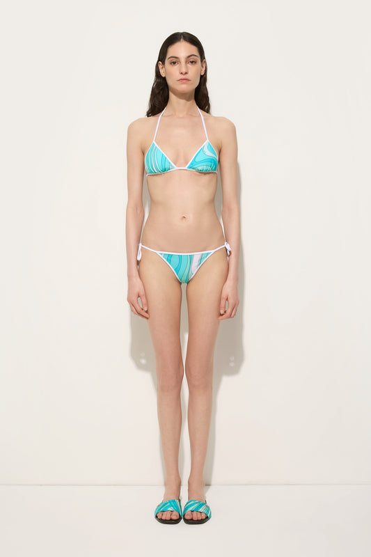 Marmo Print Triangle Bikini Top