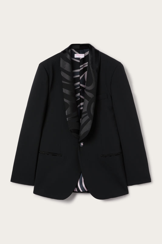 Blazer nero con dettagli Marmo