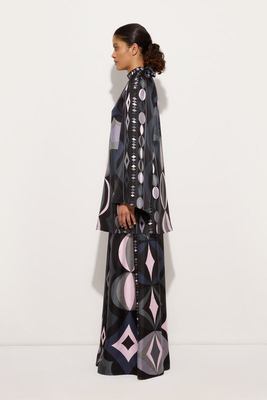 Collane Print Silk Twill Dress
