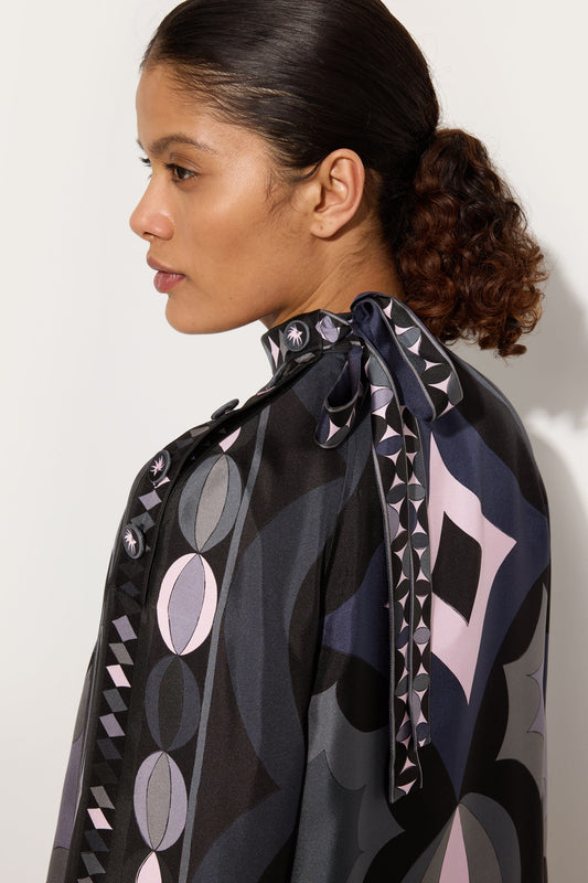 Collane Print Silk Twill Dress