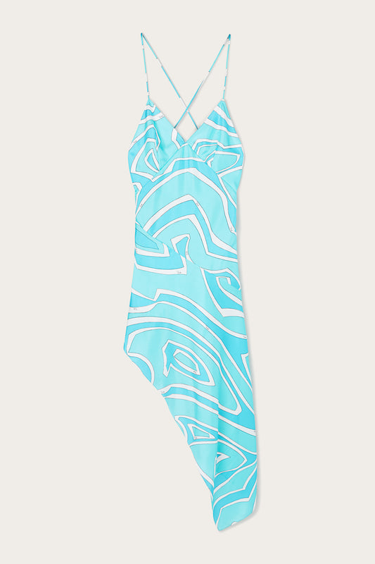 Labirinto Print Silk Twill Dress