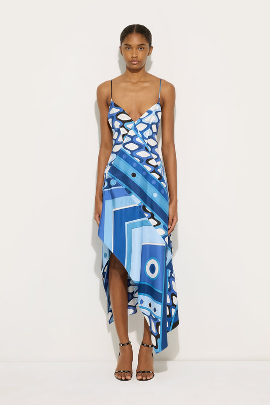 Vivara Print Long Silk Dress