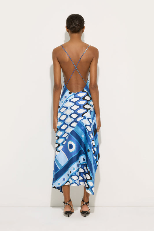 Vivara Print Long Silk Dress