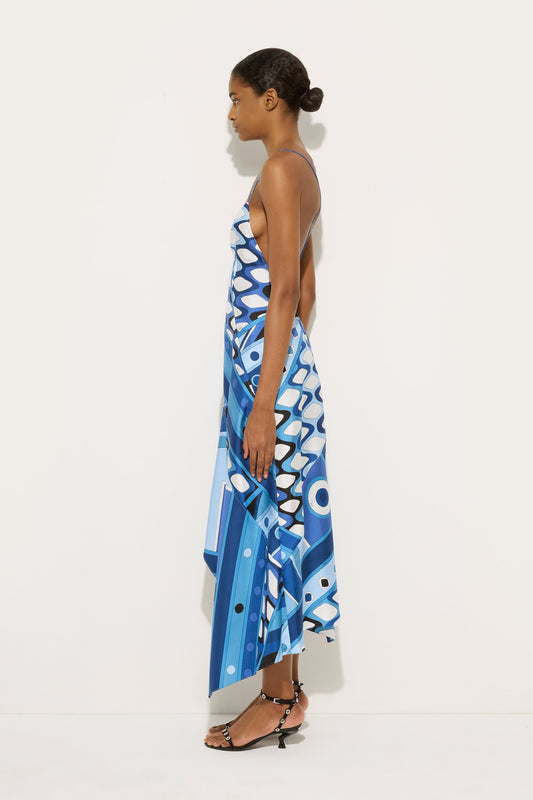Vivara Print Long Silk Dress