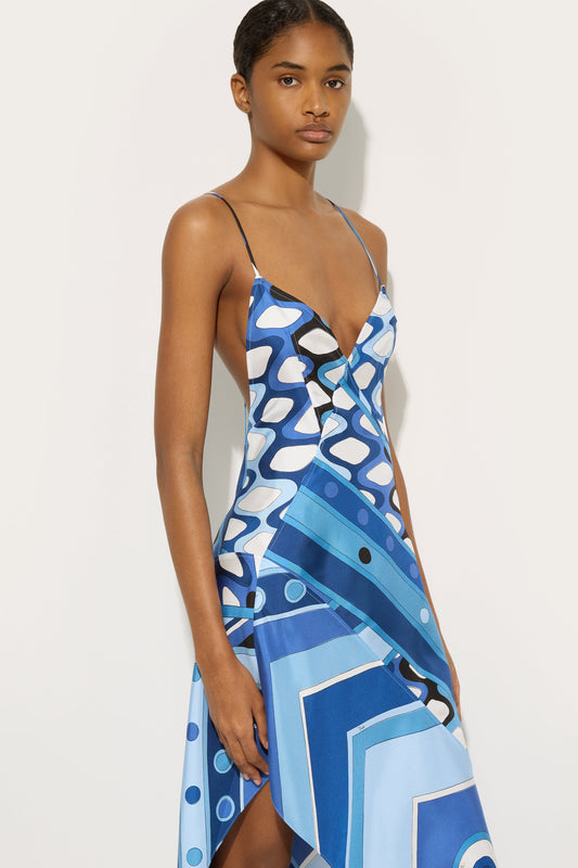 Vivara Print Long Silk Dress