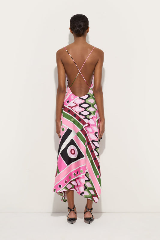 Vivara Print Long Silk Dress