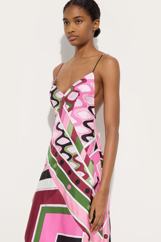 Vivara Print Long Silk Dress