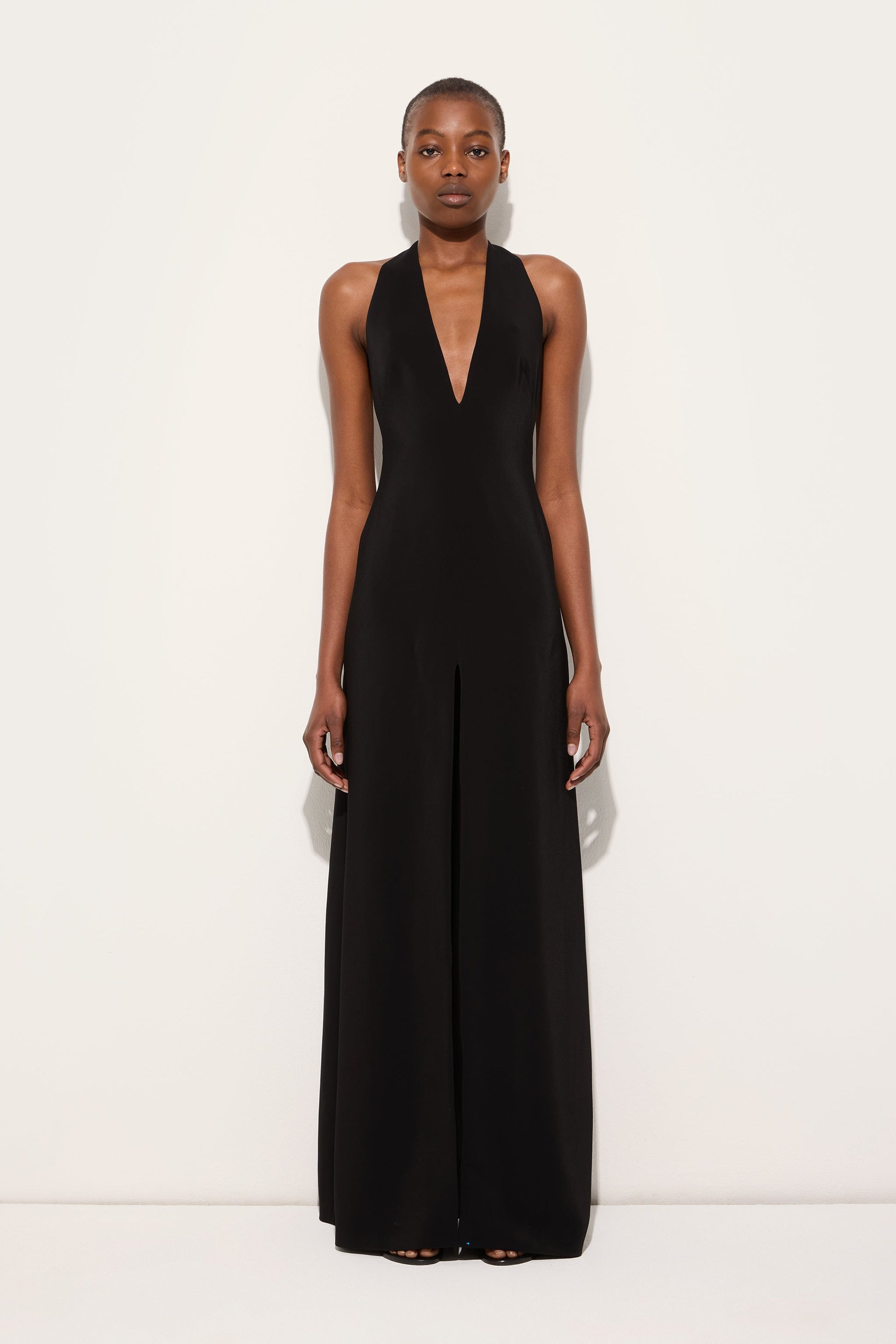 Emilio Pucci V-neck Slit Long Dress - Black Emilio Pucci V-neck Slit Long Dress - Black