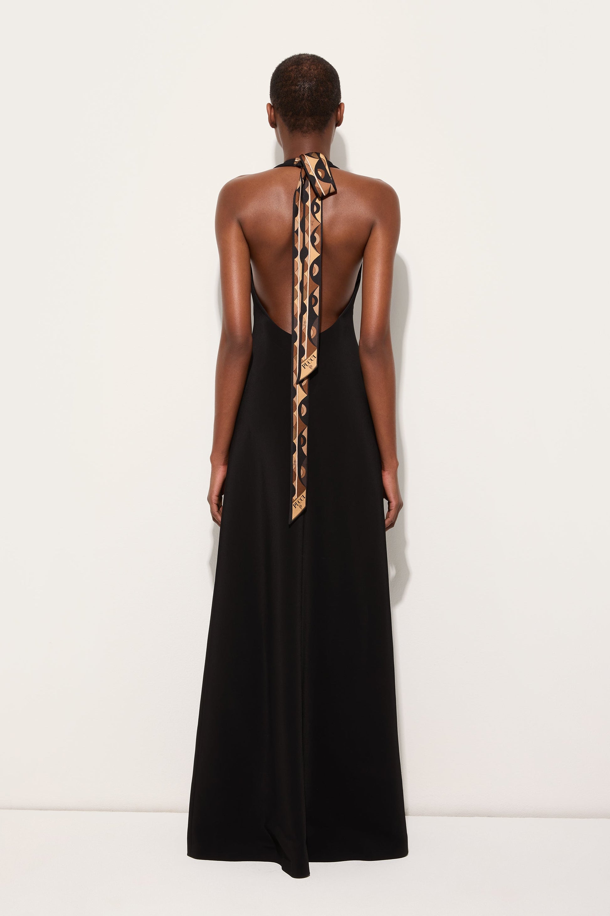 Emilio Pucci V-neck Slit Long Dress - Black Emilio Pucci V-neck Slit Long Dress - Black