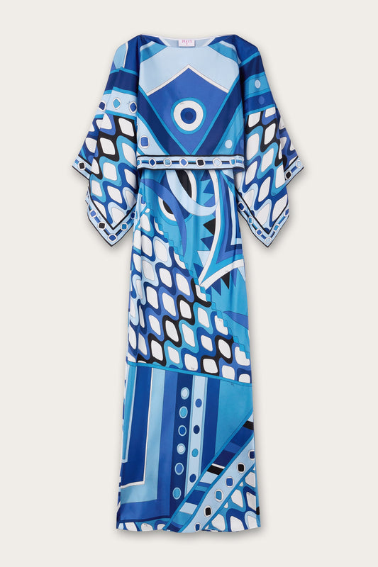 Vivara Print Dress with Silk Shawl