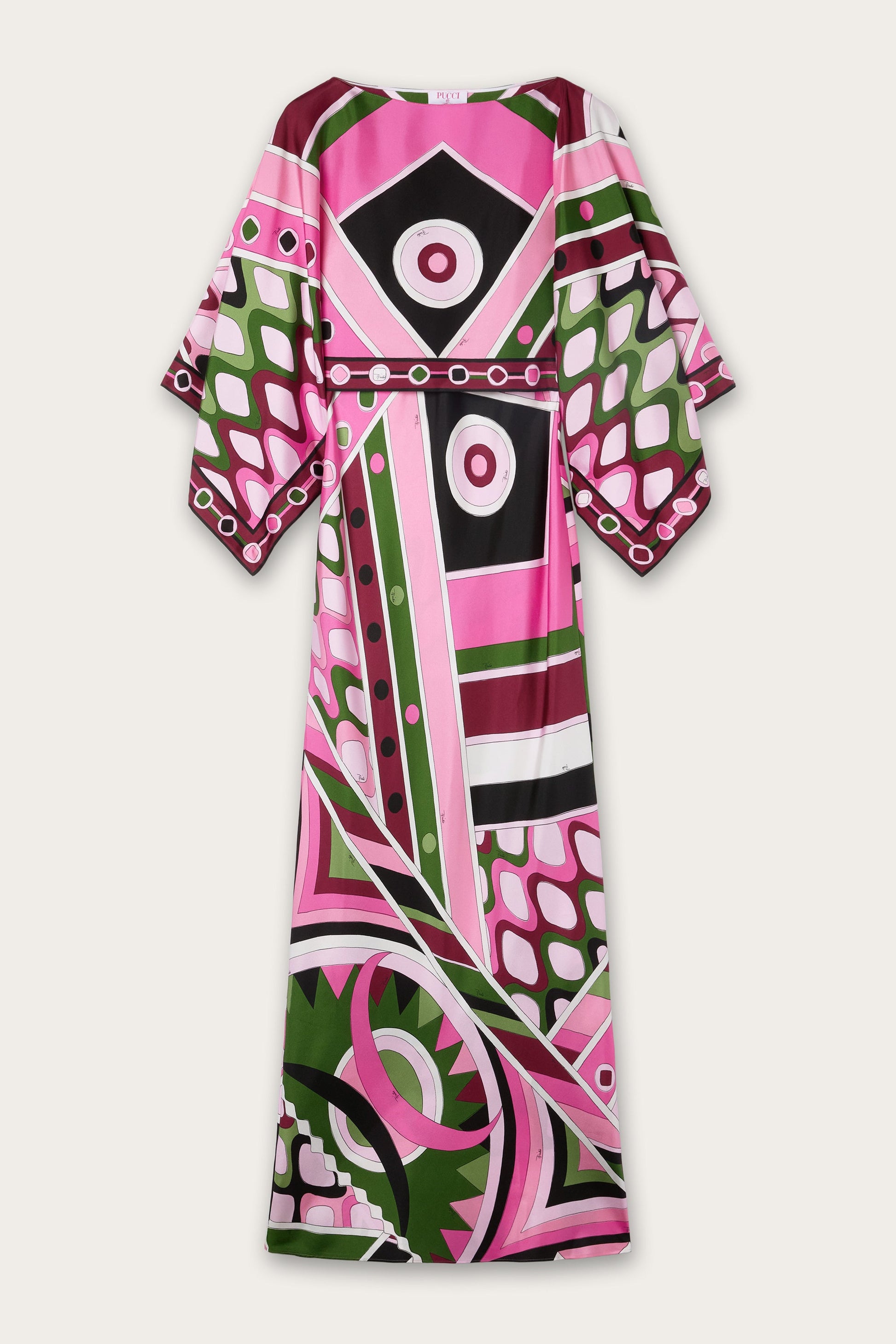 Pucci - Vivara Print Dress with Cape - Size: 40 - Pink Khaki Pucci - Vivara Print Dress with Cape - Size: 40 - Pink Khaki