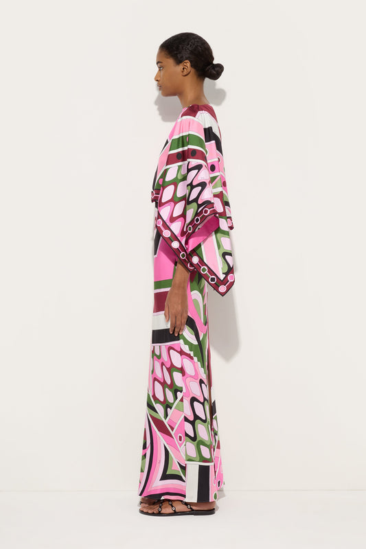 Vivara Print Dress with Silk Shawl