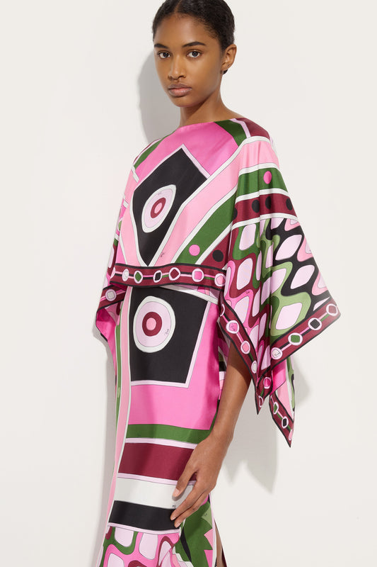 Vivara Print Dress with Silk Shawl