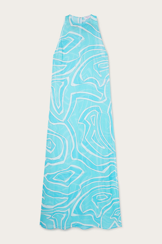 Labirinto Print Long Cotton Dress