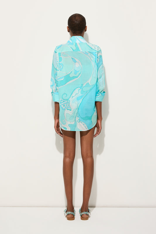 Orchidee Print Cotton Shirt