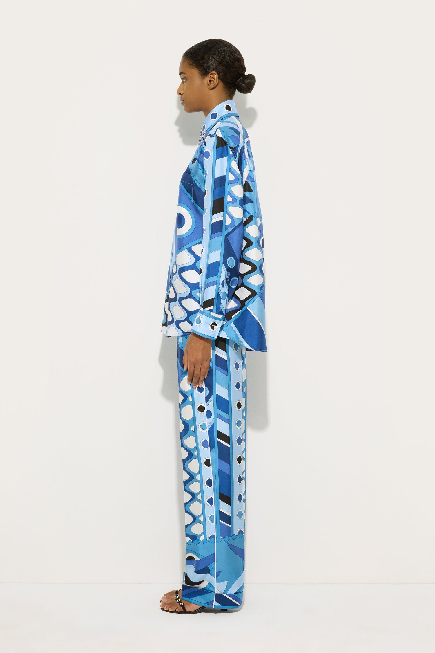 Camicia con Ricamo in Stampa Vivara