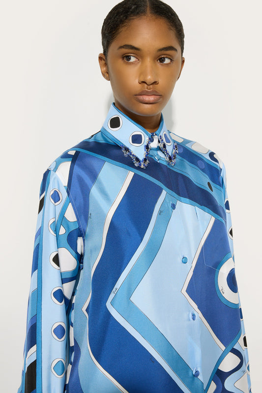 Camicia con Ricamo in Stampa Vivara