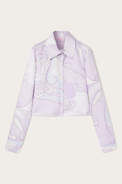 Orchidee Print Silk Twill Shirt – PUCCI