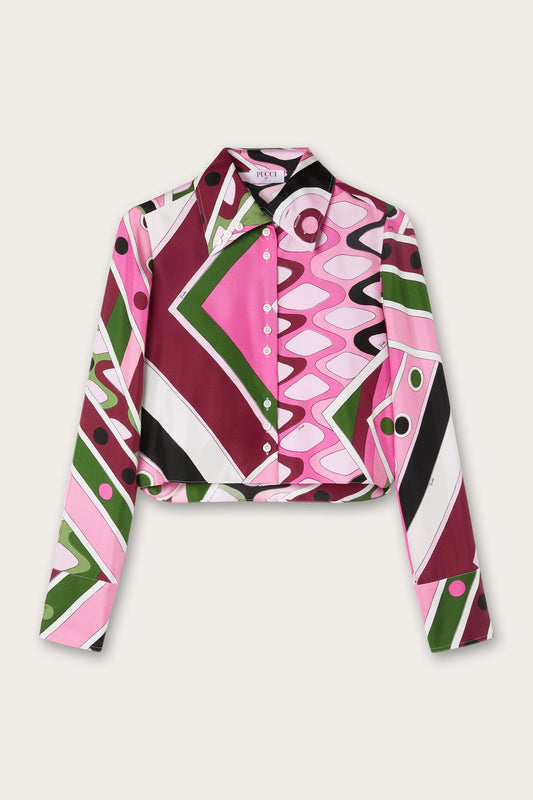 Camicia Cropped in Stampa Vivara