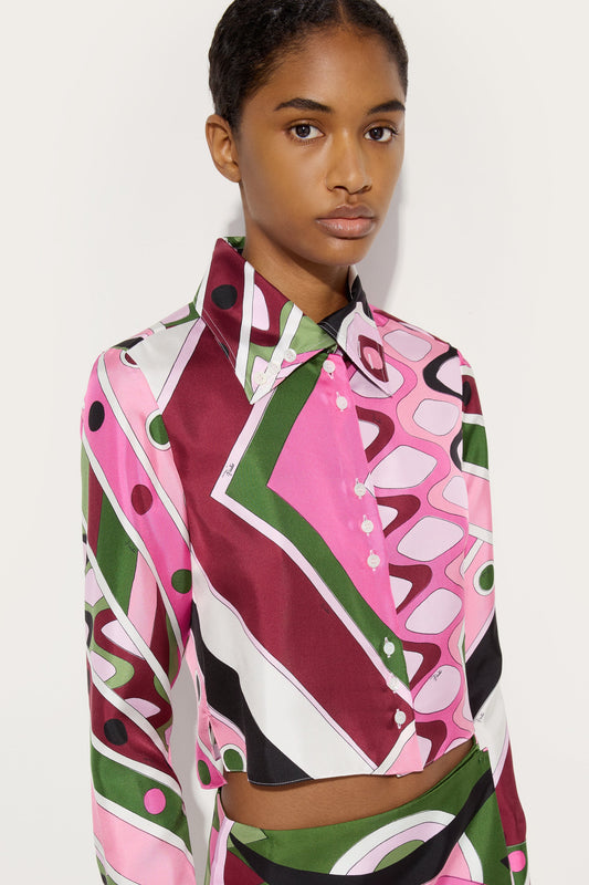 Camicia Cropped in Stampa Vivara