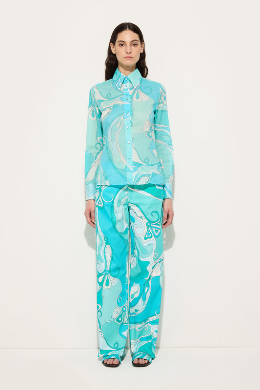 Orchidee Print Cotton Shirt