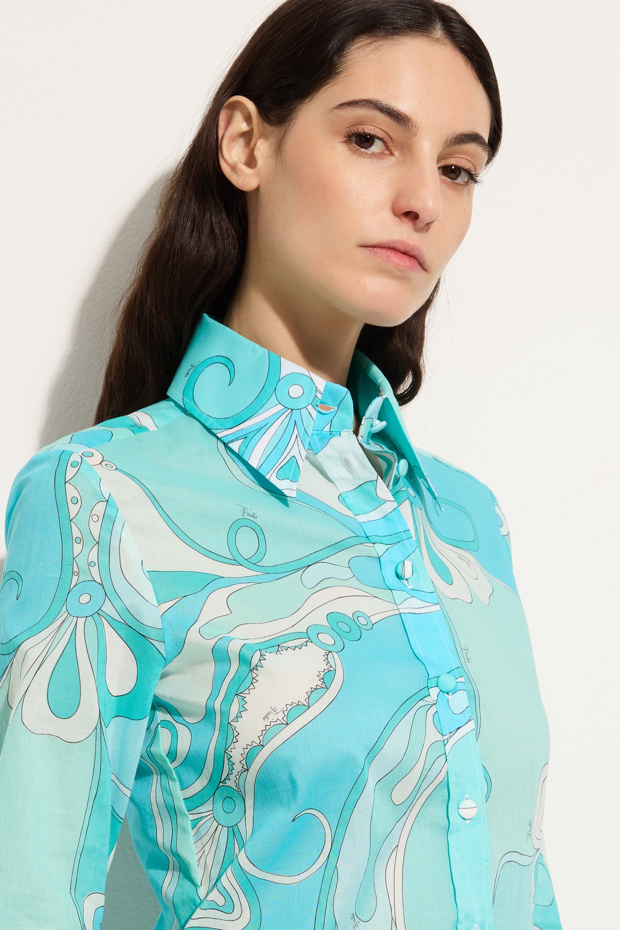 Orchidee Print Cotton Shirt – PUCCI