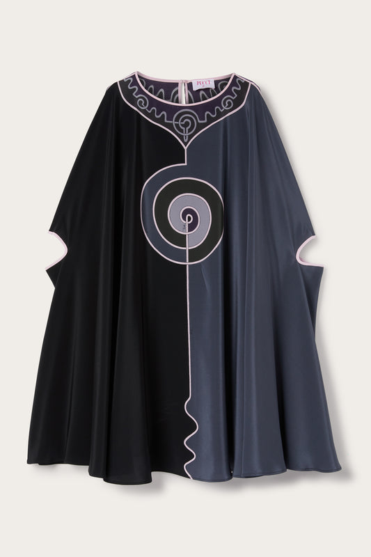 Astro Print Cape Dress