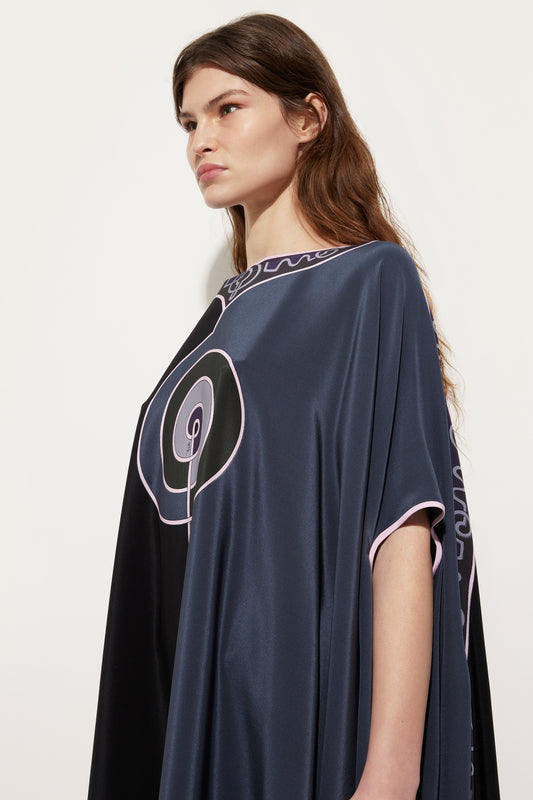 Astro Print Cape Dress