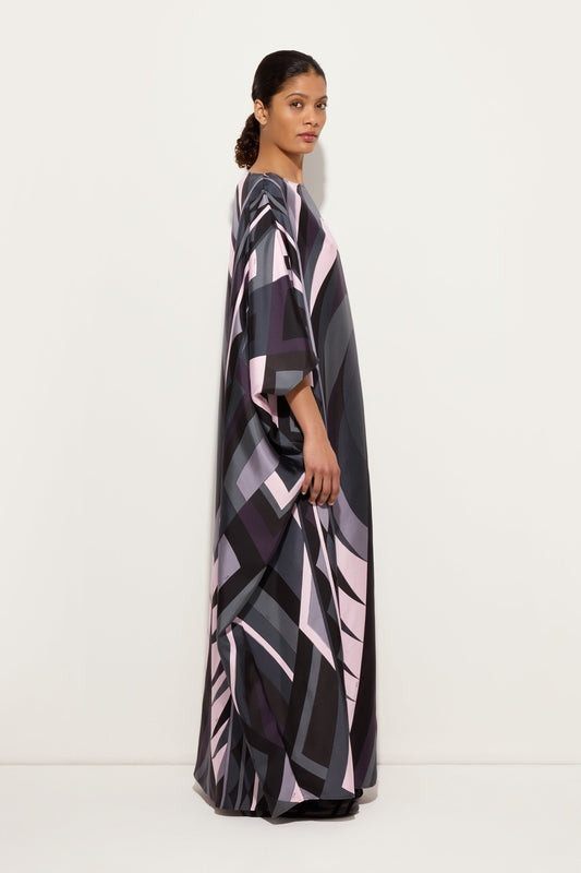 Volute Print Long Kaftan