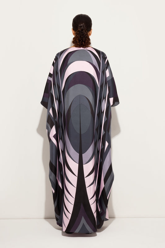 Volute Print Long Kaftan