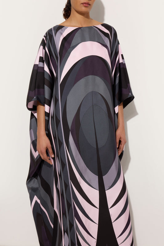 Volute Print Long Kaftan