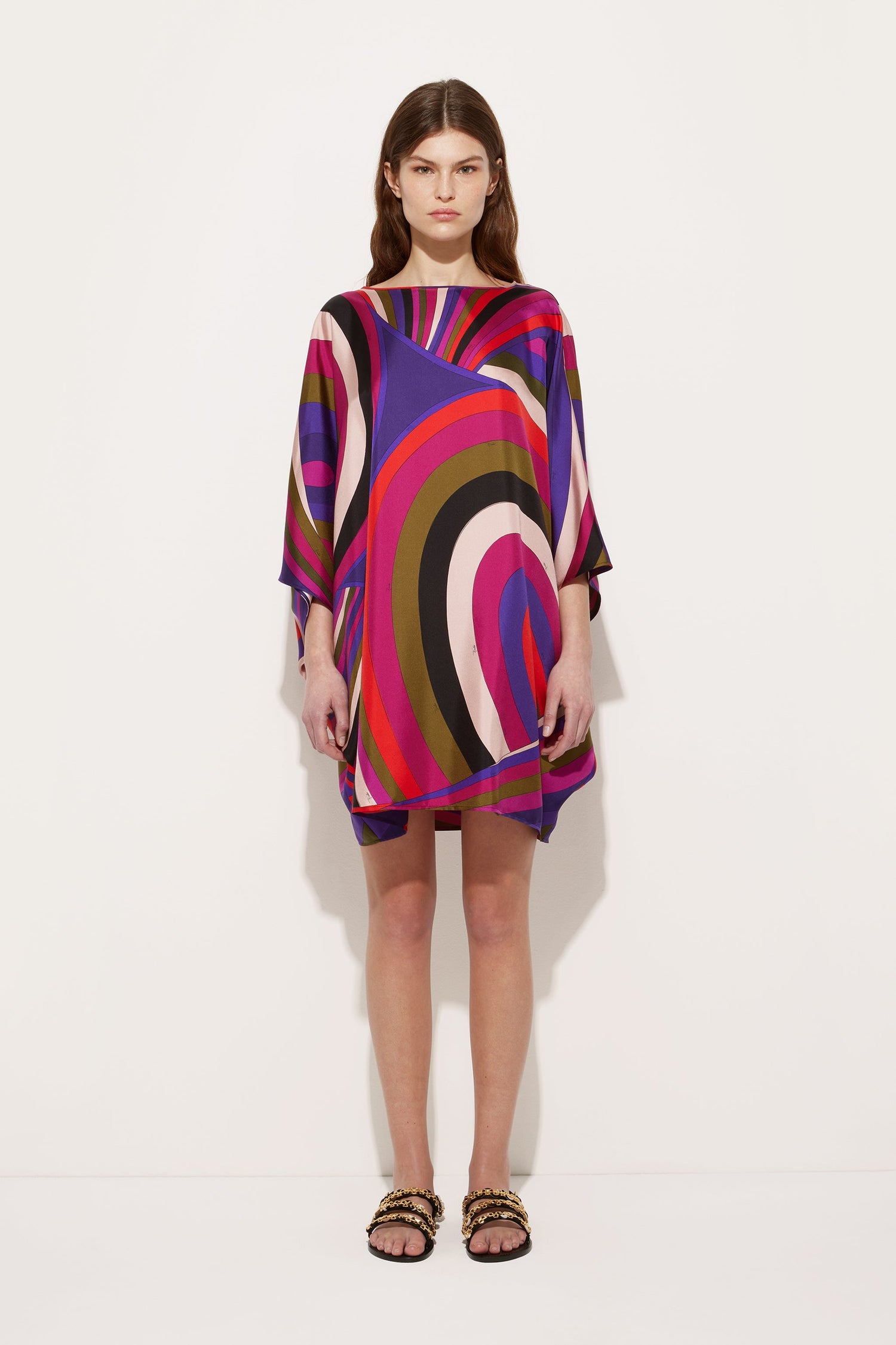 Iride Print Short Kaftan