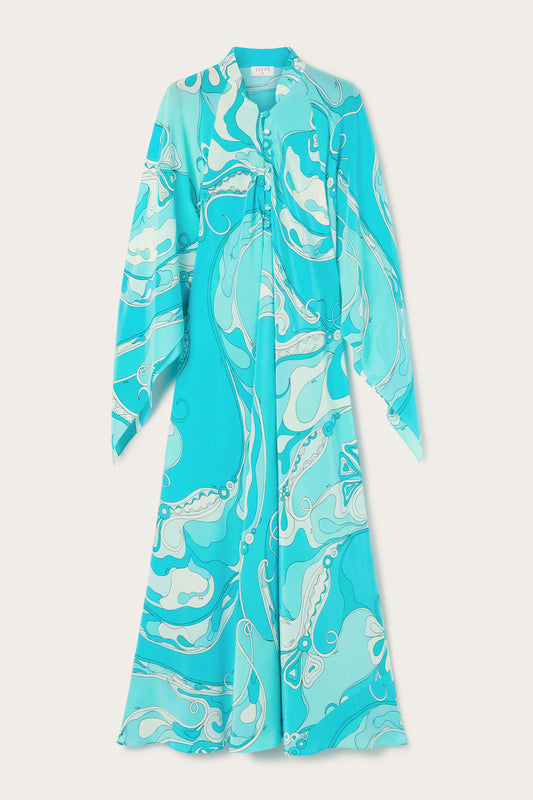 Orchidee Print Long Kaftan