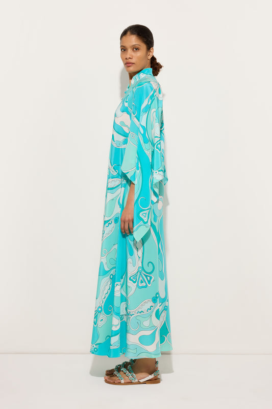 Orchidee Print Long Kaftan
