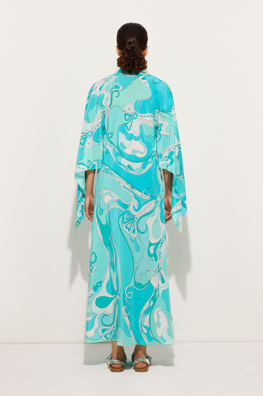 Orchidee Print Long Kaftan