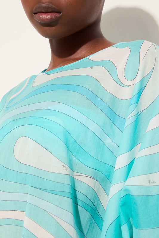 Marmo Print Long Cotton Kaftan