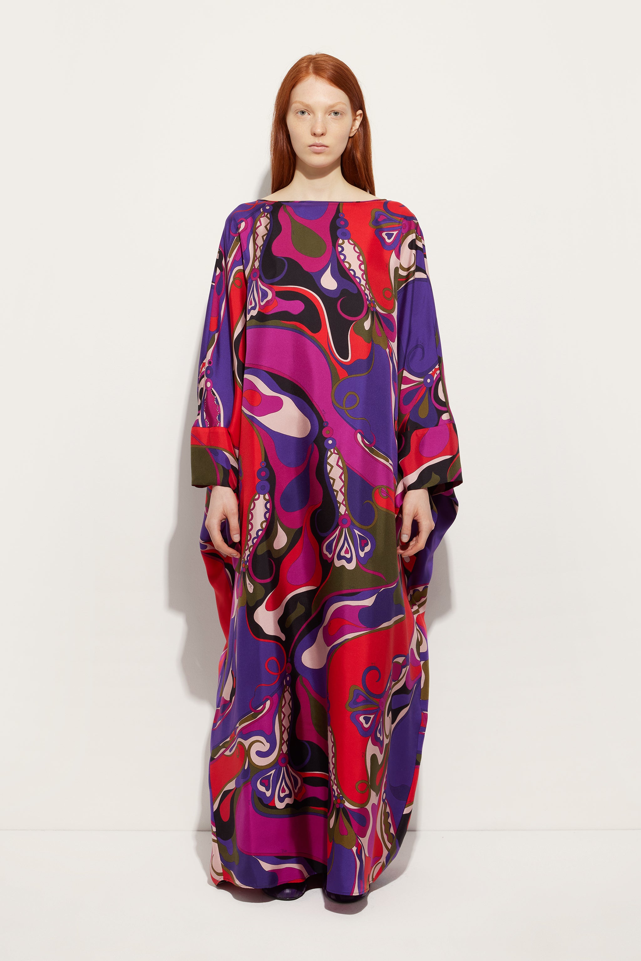 PUCCI マルチカラー オープントゥパンプス Orchidee Print Long Silk Kaftan – PUCCI