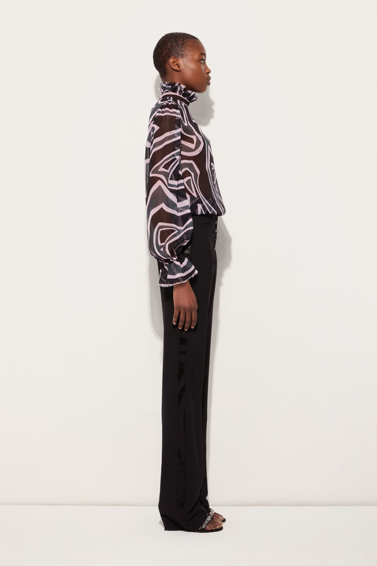 Labirinto Print Blouse with Balloon Sleeves