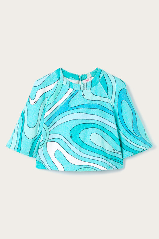 Marmo Print Crop Top