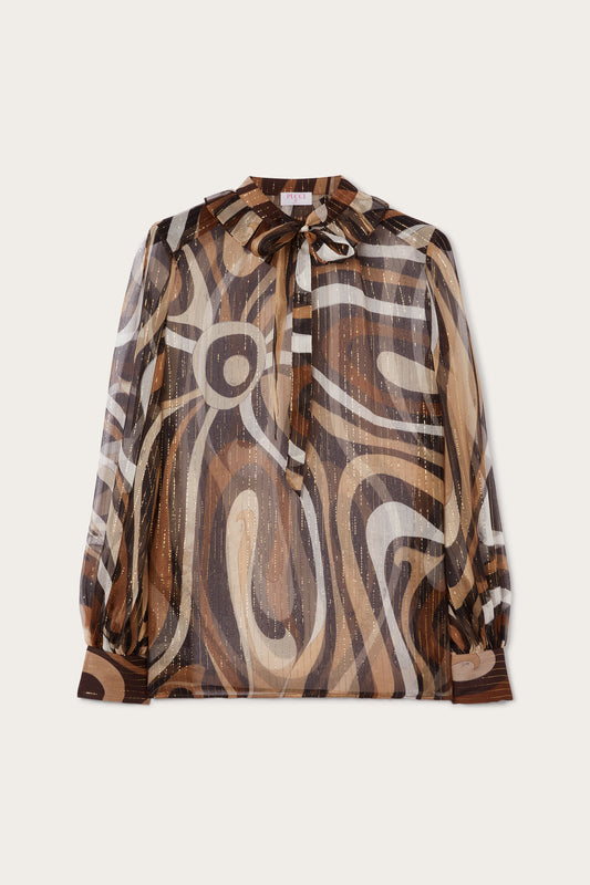 Marmo Print Creponne Blouse