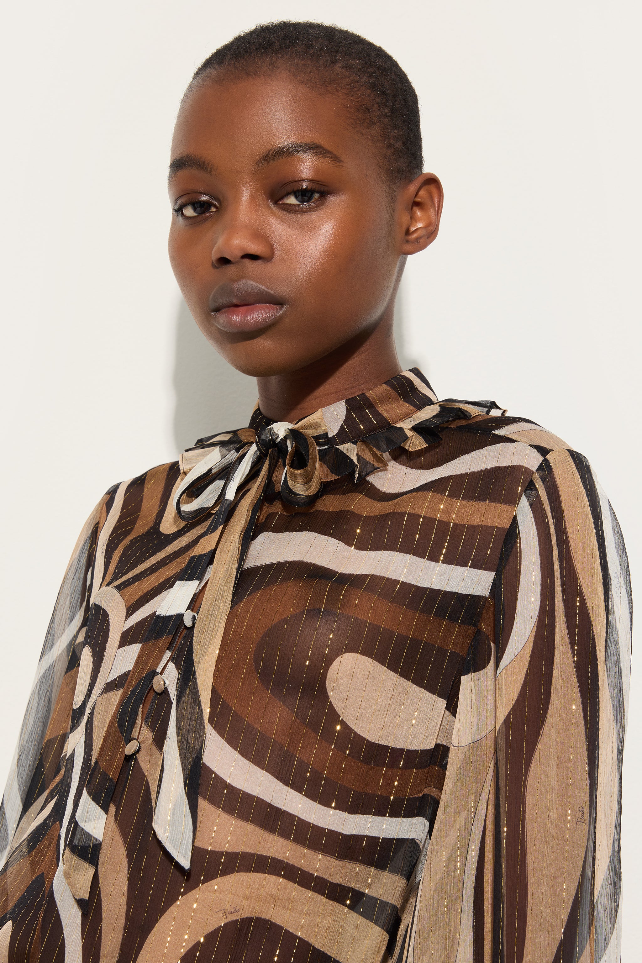#pucci ブラウス　40  シルク96% PUCCI Printed silk-twill shirt | NET-A-PORTER