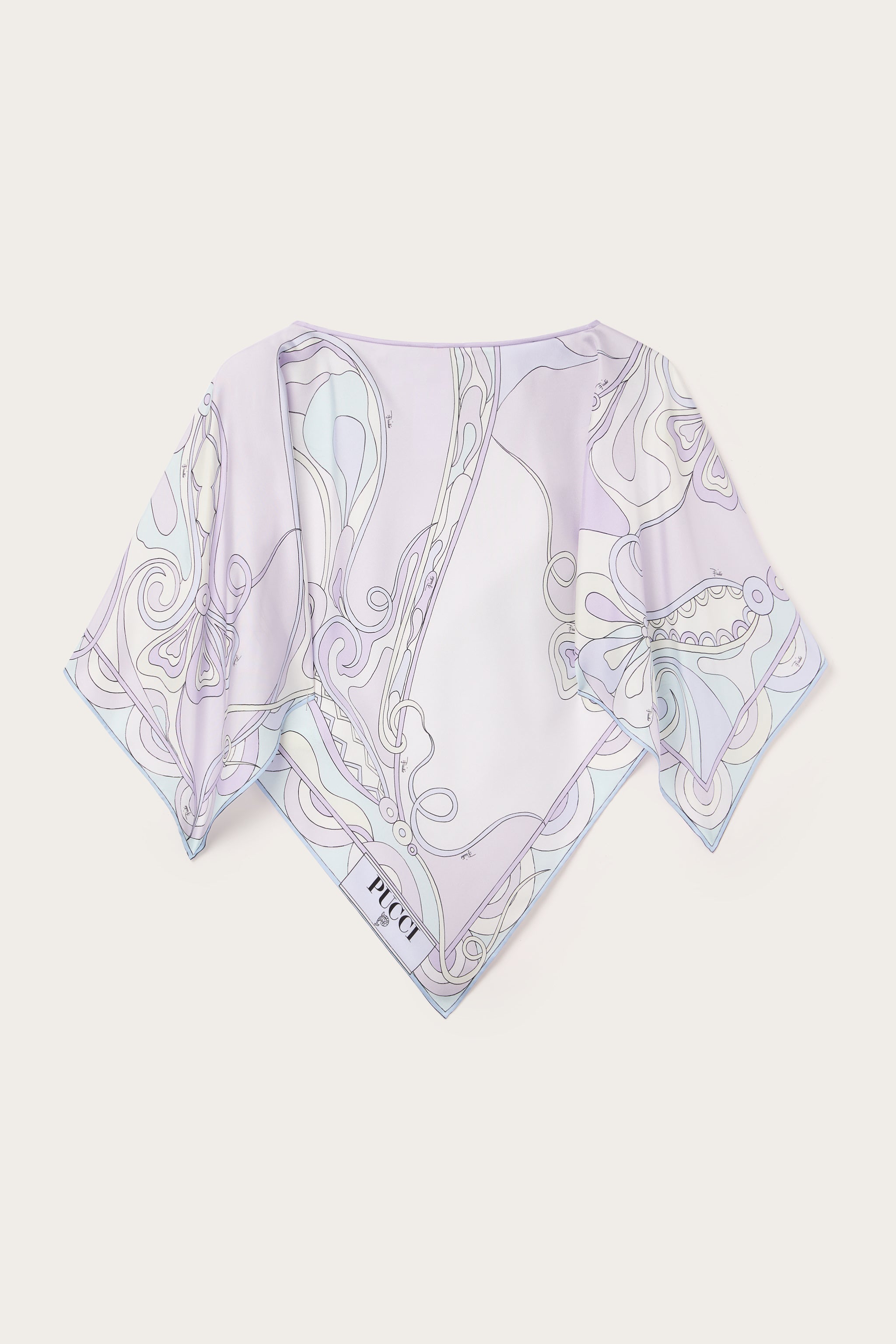 Orchidee Print Silk Cape Blouse – PUCCI Online Store