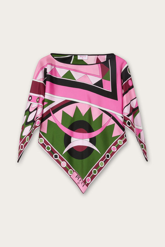 Blusa a Mantella in Stampa Vivara