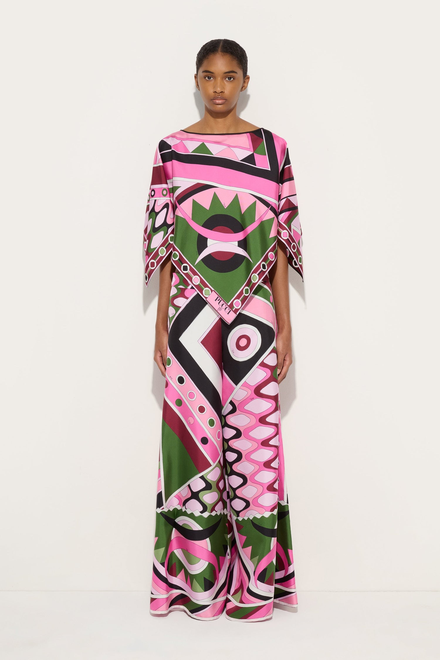 Blusa a Mantella in Stampa Vivara