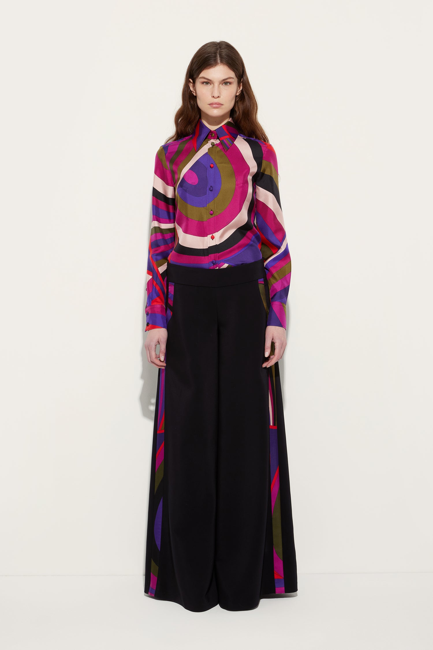 Trousers with Printed Iride Details