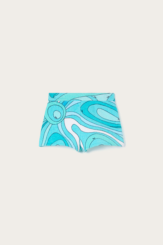 Marmo Print Cotton Shorts