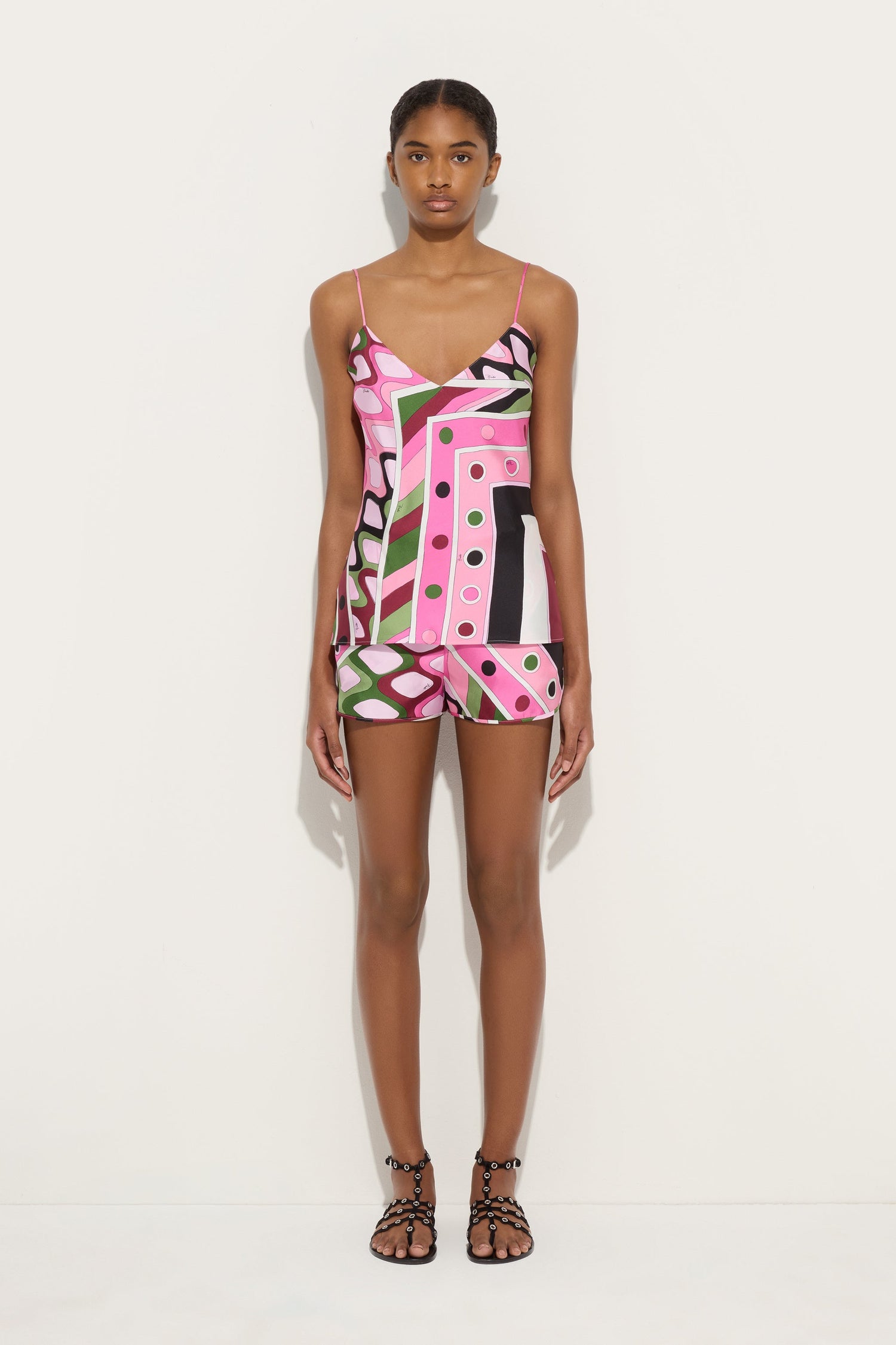 Shorts in Seta in Stampa Vivara